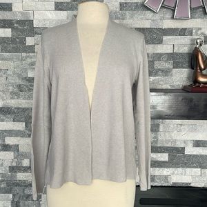 J. Jill Gray Long Sleeve Open Front  Knit Cardigan Size Small